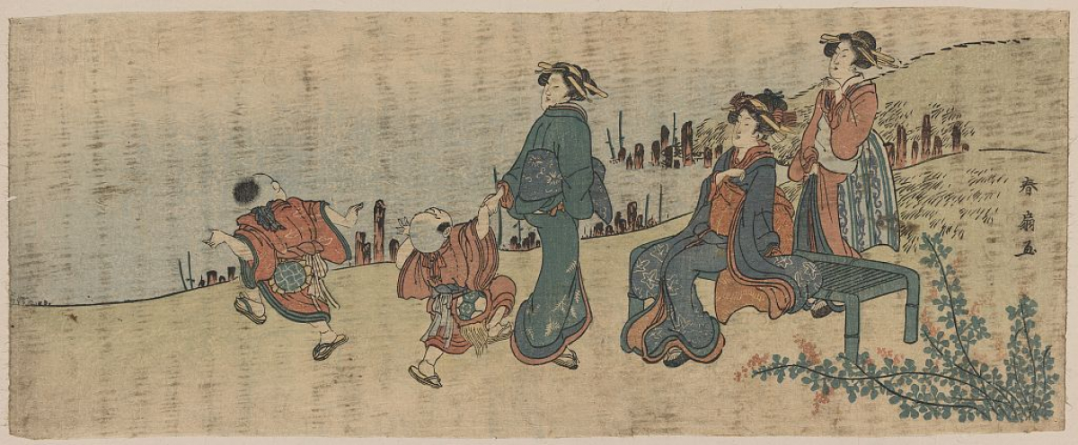 Katsukawa, Shunsen, Approximately 1830, Artist. Kishibe No Hagi. Japan, . [181] Photograph. https://www.loc.gov/item/2009615594/.